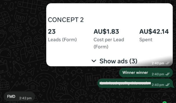23 leads in one hour campaign result screenshot