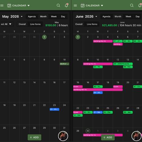 Booking calendar before and after one month